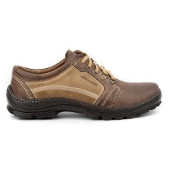 Joker Buty męskie trekkingowe 192 brązowe beżowy. Brązowe trekkingi męskie na jesień, z jeansu, bez zapięcia. Za 351.82 zł.