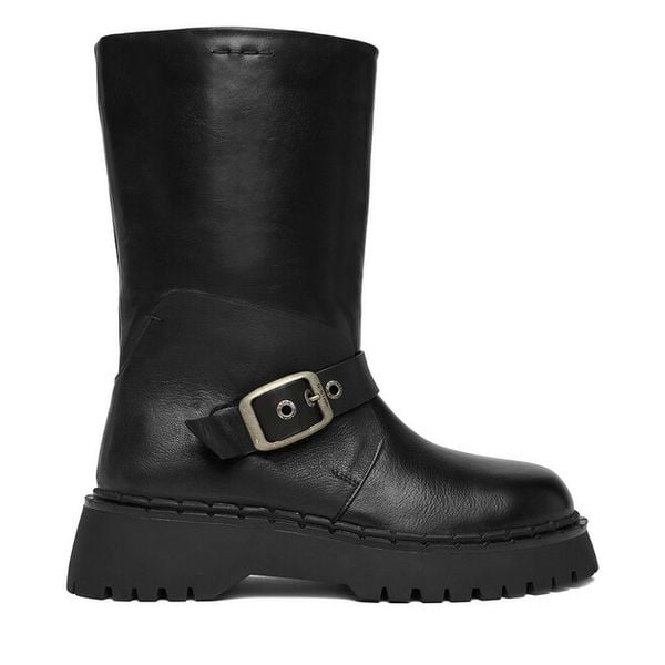 Botki G-Star Raw. Czarne botki damskie G-Star Raw, bez wzorów, retro, bez obcasa, na płaskiej podeszwie, bez zapięcia. Za 289.99 zł.