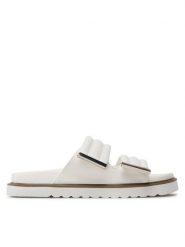 DeeZee Klapki 86009-4 Biały. Białe klapki damskie DeeZee, bez wzorów, ze skóry, bez obcasa, bez zapięcia. Za 139.99 zł.