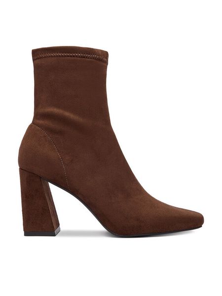 DeeZee Botki CEO-HY25128-1 Brązowy. Brązowe botki damskie DeeZee, bez wzorów, bez obcasa, na słupku, bez zapięcia. Za 179.99 zł.