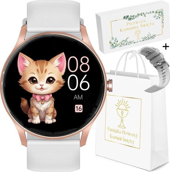 Zegarek Gravity Zegarek damski SMARTWATCH KOMUNIA - GT2-5 biały + szary pasek. Białe zegarki damskie Gravity. Za 197.00 zł.