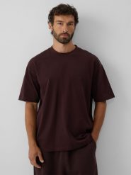 4F T-shirt loose gładki męski - brązowy M. Brązowe t-shirty męskie 4F, m, bez wzorów, z bawełny, bez kołnierzyka, bez ramiączek. Za 69.99 zł.