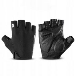 Rękawiczki rowerowe Rockbros na lato antypoślizgowe. Czarne rękawiczki męskie ROCKBROS, na lato, bez wzorów, z bawełny. Za 49.99 zł.