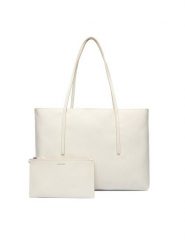 Calvin Klein Torebka Emblem Aop Tote W/ Pouch LV04F3266G Écru. Shopperki damskie Calvin Klein, bez wzorów, ze skóry, bez dodatków. Za 649.99 zł.