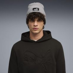 Głęboka czapka beanie Essentials PUMA. Szare czapki damskie Puma, bez wzorów, eleganckie. Za 79.00 zł.