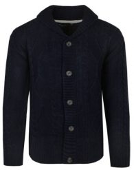 Granatowy Dziergany Sweter Zapinany na Guziki, Kardigan, Elegancki - BRAVE SOUL. Niebieskie swetry męskie Brave Soul, l, bez wzorów, dziergany, casualowe, bez kołnierzyka, bez ramiączek. Za 149.00 zł.
