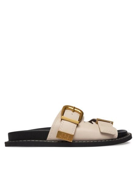 Steve Madden Klapki Arch-E 11004702 Beżowy. Brązowe klapki damskie Steve Madden, bez wzorów, ze skóry, bez obcasa, bez zapięcia. Za 282.99 zł.