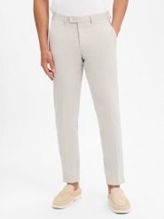 Finshley & Harding London spodnie garniturowe Mężczyźni Slim Fit beżowy, 54. Brązowe garnitury męskie Finshley & Harding London, m, bez wzorów, z syntetyku, eleganckie. Za 229.95 zł.