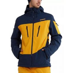 Kurtka narciarska męska Privet Jacket. Niebieskie kurtki sportowe męskie FUNDANGO, na zimę, m, bez wzorów, z materiału, z kapturem, narciarskie. Za 639.00 zł.