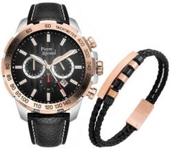 Zegarek męski Pierre Ricaud P97236.R214CH627.9.BL czarny. Czarne zegarki męskie Pierre Ricaud, bez wzorów. Za 565.00 zł.