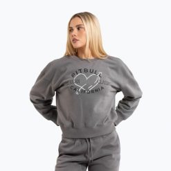 Bluza damska Pitbull Manzanita Heart Crewneck Sweatshirt. Szare bluzy damskie PITBULL, l, bez wzorów, z bawełny, klasyczne, bez ramiączek, bez kaptura. Za 159.99 zł.