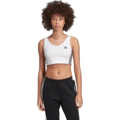Adidas Originals Top Biały. Białe topy damskie adidas Originals, s, bez wzorów, z bawełny, bez kołnierzyka, bez ramiączek. Za 111.95 zł.