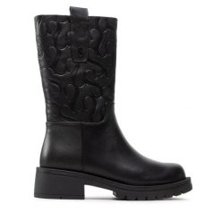 Botki Simple. Czarne botki damskie SIMPLE, bez wzorów, bez obcasa, na płaskiej podeszwie, bez zapięcia. Za 509.99 zł.