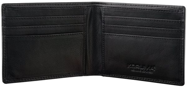 Cienki portfel męski skórzany typu SLIM (Czarny) Uniwersalny. Czarne portfele męskie KORUMA, bez wzorów. Za 120.99 zł.
