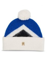 Tommy Hilfiger Czapka Th Evening Pompom Beanie Argyle AW0AW15305 Niebieski. Niebieskie czapki damskie Tommy Hilfiger, na zimę, bez wzorów, z syntetyku. Za 469.99 zł.