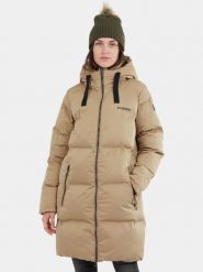 Płaszcz Zimowy Damski Fundango Vanessa. Brązowe płaszcze damskie FUNDANGO, na zimę, m, bez wzorów, z materiału, eleganckie, bez kołnierzyka, bez kaptura. Za 499.00 zł.