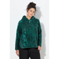 Damskie Polarowa bluza z kapturem krótka wzór kwiatowy/w panterkę kaptur. Zielone bluzy damskie Ulla Popken, plus size, bez wzorów, z materiału, bez ramiączek, z kapturem. Za 239.99 zł.