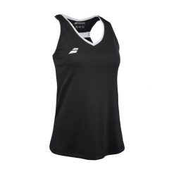 Koszulka tenisowa damska Babolat Play Tank Top. Czarne bluzki damskie BABOLAT, bez wzorów, sportowe, bez kołnierzyka, bez ramiączek. Za 139.99 zł.