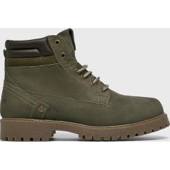 Wrangler - Buty. Zielone botki męskie Wrangler, bez wzorów, z materiału, casualowe, bez obcasa, bez zapięcia. W wyprzedaży za 329.90 zł.