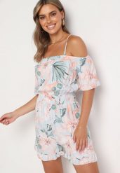 Jasnoniebieski Kombinezon Montilla. Niebieskie sukienki damskie Born2be, na co dzień, l, bez wzorów, bez kołnierzyka, bez ramiączek, mini, proste. Za 44.99 zł.