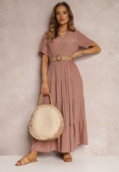 Różowa Sukienka Pelletier. Czerwone sukienki damskie Renee, na co dzień, na lato, l, bez wzorów, z tkaniny, boho, bez kołnierzyka, bez ramiączek, maxi, proste. Za 89.99 zł.