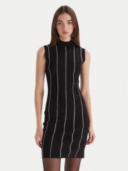 HUGO Sukienka dzianinowa Sbonny 50548258 Czarny Slim Fit. Czarne sukienki damskie Hugo, m, bez wzorów, z dzianiny, bez kołnierzyka, bez ramiączek. Za 1,099.00 zł.