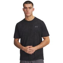 Sweter żakardowy Under Armour Tech Vent. Czarne swetry męskie Under Armour, l, bez wzorów, z materiału, bez kołnierzyka, bez ramiączek. Za 313.99 zł.