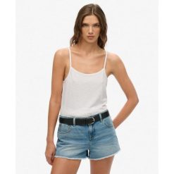 Top Strappy Studios. Białe topy damskie Superdry, s, bez wzorów, bez kołnierzyka, bez ramiączek. W wyprzedaży za 91.50 zł.