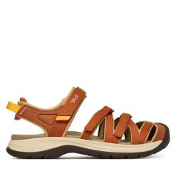 Sandały Teva. Brązowe sandały damskie Teva, bez wzorów, bez obcasa, bez zapięcia. Za 449.99 zł.