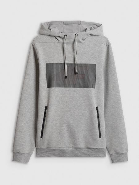 4F Bluza dresowa regular z kapturem męska - szara XXL. Szare bluzy sportowe męskie 4F, m, bez wzorów, z bawełny, z kapturem. Za 199.99 zł.