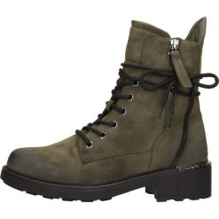 Zielone botki damskie zimowe Jezzi 4226. Zielone botki damskie Jezzi, na jesień, bez wzorów, z jeansu, eleganckie, bez obcasa, bez zapięcia. Za 239.00 zł.
