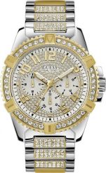 Zegarek Guess Zegarek męski Guess W0799G4 CYRKONIE srebrny. Szare zegarki męskie Guess, z aplikacjami, srebrne. Za 1,205.00 zł.