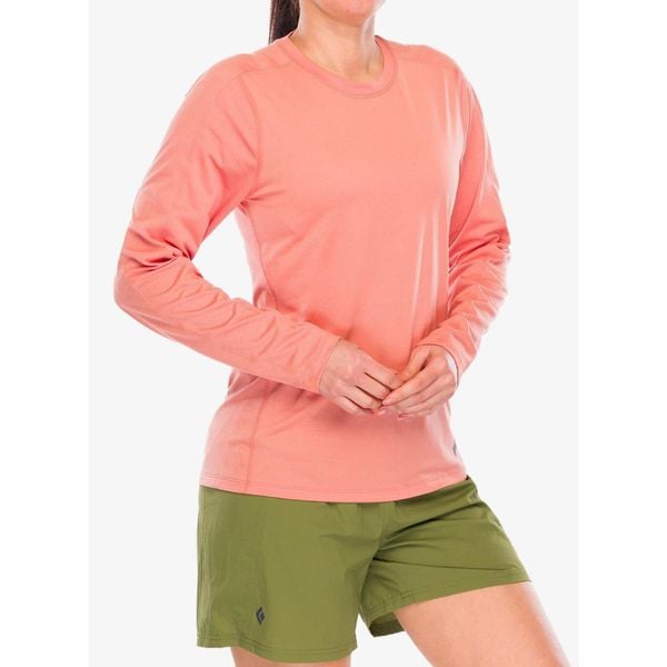 Bluza damska Black Diamond Lightwire L/S Tee. Czerwone bluzy damskie Black Diamond, l, bez wzorów, sportowe, bez ramiączek, bez kaptura. Za 172.99 zł.