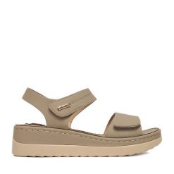 Sandały Go Soft. Szare sandały damskie GO SOFT, bez wzorów, bez obcasa, na koturnie, bez zapięcia. Za 139.99 zł.