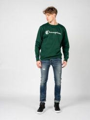 Champion Bluza "C-Neck" | HBGF88H586NJA | Mężczyzna | Zielony. Zielone bluzy męskie Champion, m, bez wzorów, z bawełny, bez ramiączek, bez kaptura. W wyprzedaży za 129.00 zł.
