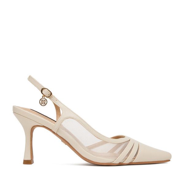 Szpilki Nine West. Białe szpilki damskie Nine West, bez wzorów, bez obcasa, na szpilce, bez zapięcia. Za 229.99 zł.