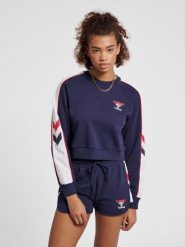 Damska bluza crop Hummel IC Durban. Niebieskie bluzy damskie Hummel, na wiosnę, xs, bez wzorów, z bawełny, klasyczne, bez ramiączek, bez kaptura. Za 185.65 zł.