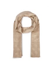 Guess Szal AW5685 POL03 Beżowy. Brązowe rękawiczki damskie Guess, z aplikacjami, z poliesteru. Za 194.99 zł.