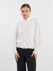 YAS Koszula 26030708 Biały Regular Fit. Białe koszule damskie YAS, xl, bez wzorów, z bawełny, bez kołnierzyka, bez ramiączek. Za 229.99 zł.