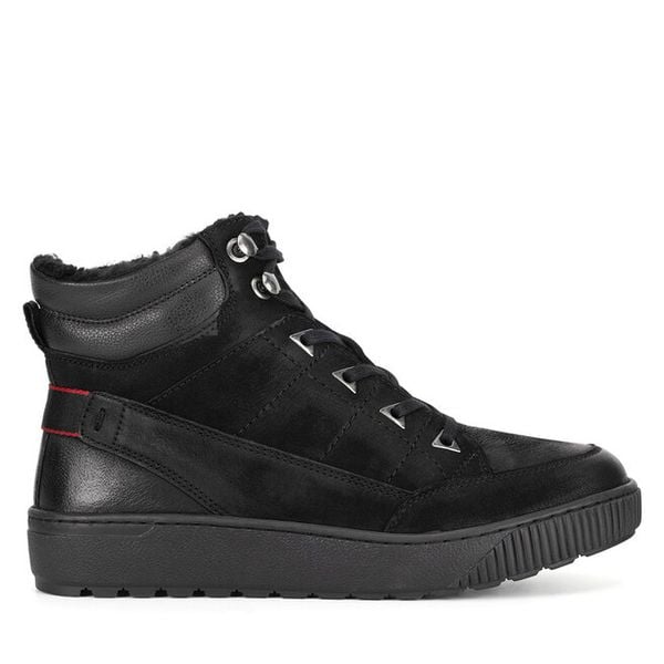 Botki Go Soft. Czarne botki damskie GO SOFT, bez wzorów, bez obcasa, na płaskiej podeszwie, bez zapięcia. Za 259.99 zł.