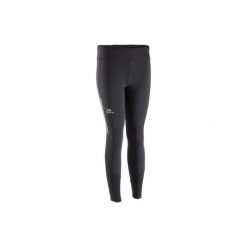 Legginsy do biegania długie RUN WARM damskie. Czarne legginsy damskie KALENJI, bez wzorów, z elastanu. Za 49.99 zł.