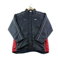 Second life - Parka męska Umbro Vintage Y2K - Stan bardzo dobry. Niebieskie parki męskie Umbro, m, bez wzorów, z materiału, marine, bez kołnierzyka, bez kaptura. Za 149.06 zł.