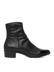 Rieker Botki CEO-Y0773-00 Czarny. Czarne botki damskie Rieker, bez wzorów, ze skóry, bez obcasa, na słupku, bez zapięcia. Za 379.99 zł.