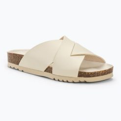 Klapki damskie Scholl Vivian Synleavb. Brązowe klapki damskie Scholl, bez wzorów, bez obcasa, bez zapięcia. Za 159.99 zł.