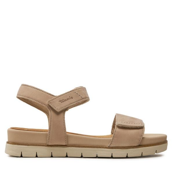 Sandały Tamaris. Brązowe sandały damskie Tamaris, bez wzorów, bez obcasa, na płaskiej podeszwie, bez zapięcia. Za 249.99 zł.