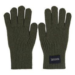 Rękawiczki Unisex Dla Dorosłych Connora. Zielone rękawiczki męskie Regatta, bez wzorów, z dzianiny. Za 46.99 zł.