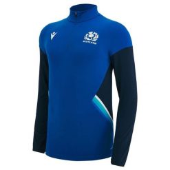 Wodoodporna kurtka 1/4 zip Écosse Travel 2022/23. Niebieskie kurtki sportowe damskie Macron, xl, bez wzorów, z materiału, bez ramiączek, bez kaptura, na fitness i siłownię. Za 277.00 zł.