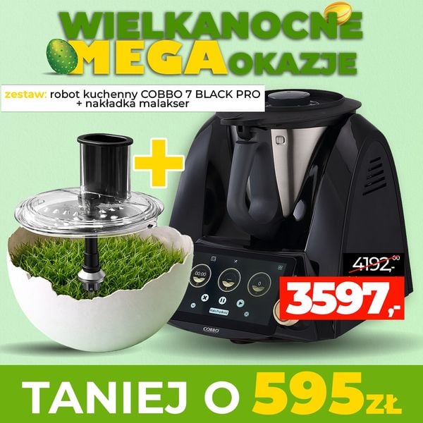 Robot kuchenny COBBO 7 BLACK PRO. Czarne roboty kuchenne COBBO Robotics. W wyprzedaży za 3,570.00 zł.
