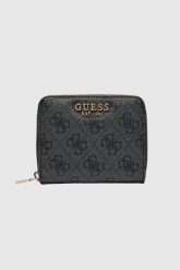GUESS Czarny mały portfel damski Laurel. Czarne portfele damskie Guess, z materiału. W wyprzedaży za 174.99 zł.