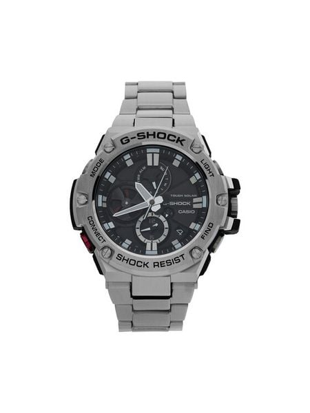 G-Shock Zegarek GST-B100D-1AER Srebrny. Szare, analogowe zegarki męskie G-Shock, bez wzorów, srebrne. Za 1,599.00 zł.